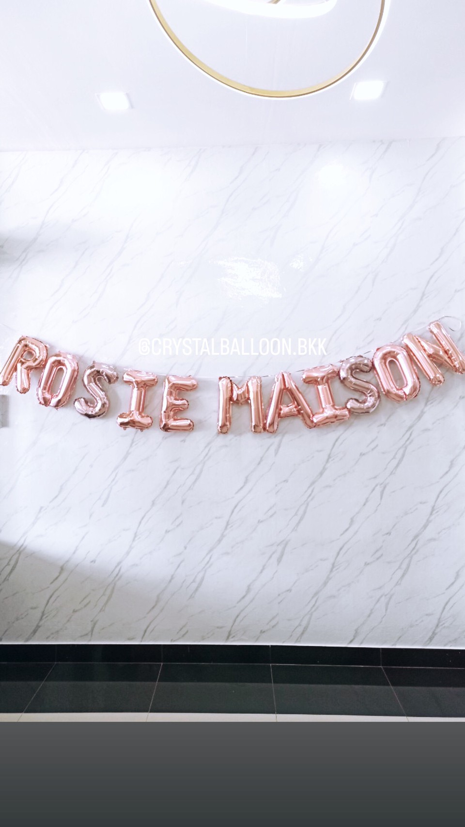 ลูกโป่ง เปิดร้าน ฟอยล์อักษร ขนาด 16" สีโรสโกล 11 ตัวอักษร ติดผนัง พร้อมตกแต่ง สามารถเปลี่ยนสี-ฟอยล์อักษรได้