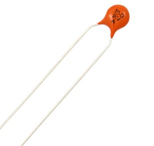 คาปาซิเตอร์ เซรามิก แบบแผ่น 470pF 1000Vdc ±10% 105°C ความห่างขา = 6.4mm
