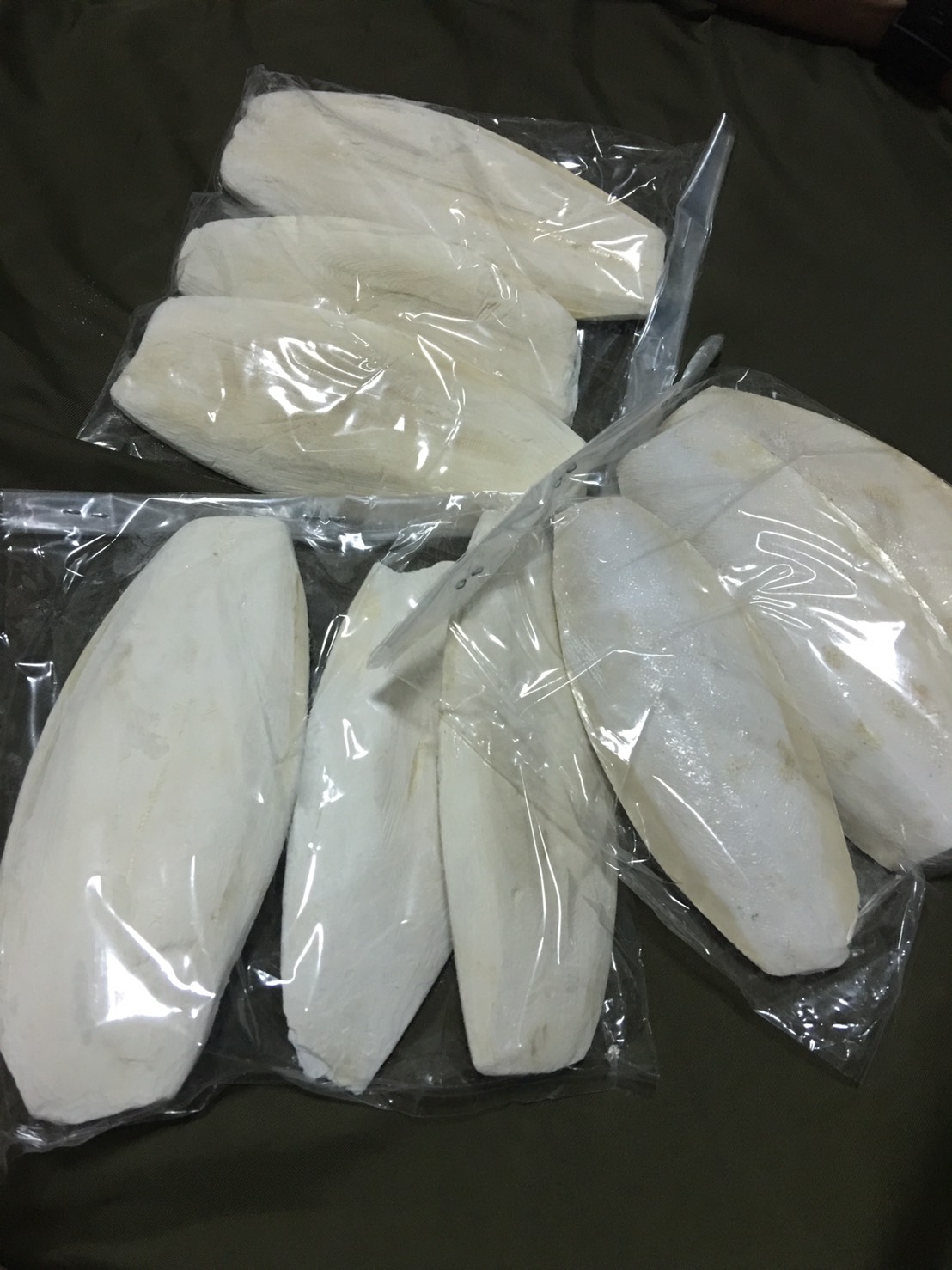 ลิ้นทะเลหรือกระดองปลาหมึก แหล่ง calcium สำหรับสัตว์ปีกหรือสัตว์น้ำ แพ็ค ชิ้นใหญ่ 3 ชิ้น