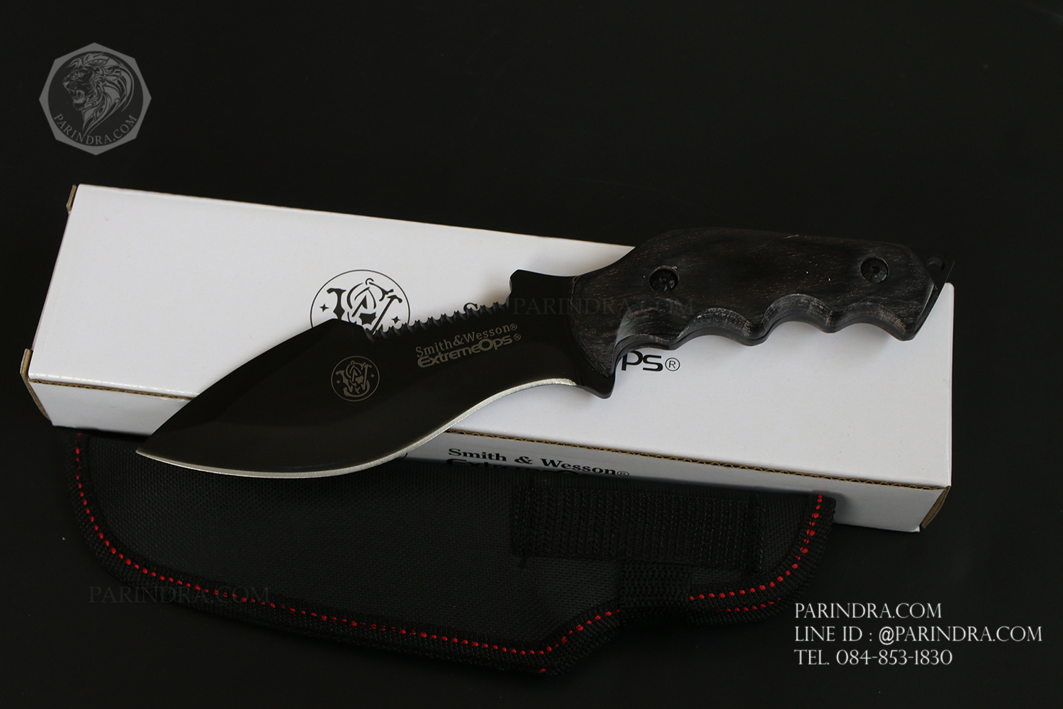 มีดเดินป่าใบตาย Smith & Wesson ExtrerneOps ใบดำ (OEM)