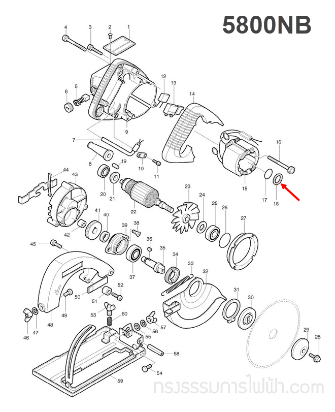 FLAT WASHER 14 Makita-มากีต้า รุ่น 4300BA [#49], 5800NB [#18], 5806B [#29] , 6905H [#26] P/N.253192-6 (แท้) ##