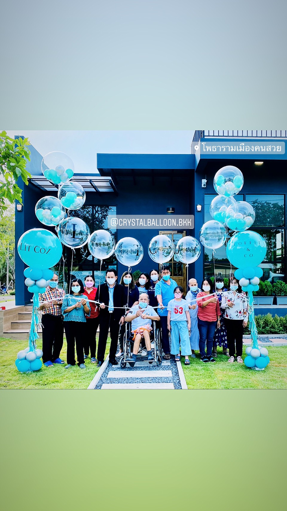 เสาลูกโป่ง Grand Opening เปิดงาน-เปิดร้าน-เปิดตัวสินค้า ชุดใหญ่ Bubble ขนาด 36" 2 ต้น พร้อมตกแต่ง Bubble ขนาด 24" 12 ลูก สามารถเปลี่ยนสีลูกโป่ง/เปลี่ยนข้อความได้