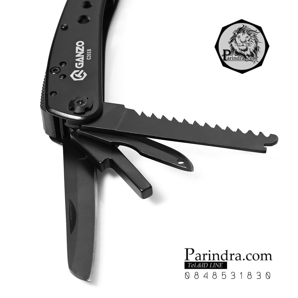 คีมเอนกประสงค์ Multi-Tools Ganzo กานโซ่ รุ่น G201-B สีดำสนิท ของแท้ 100%