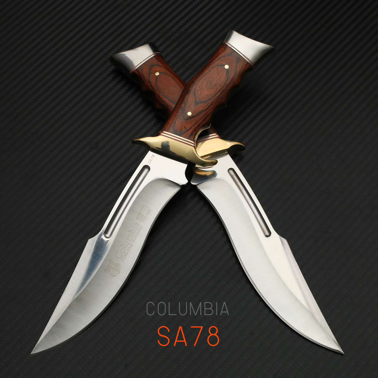 มีดเดินป่า COLUMBIA รุ่น SA78 ด้ามไม้ ทรงใบมีดสวย (ยอดนิยม)