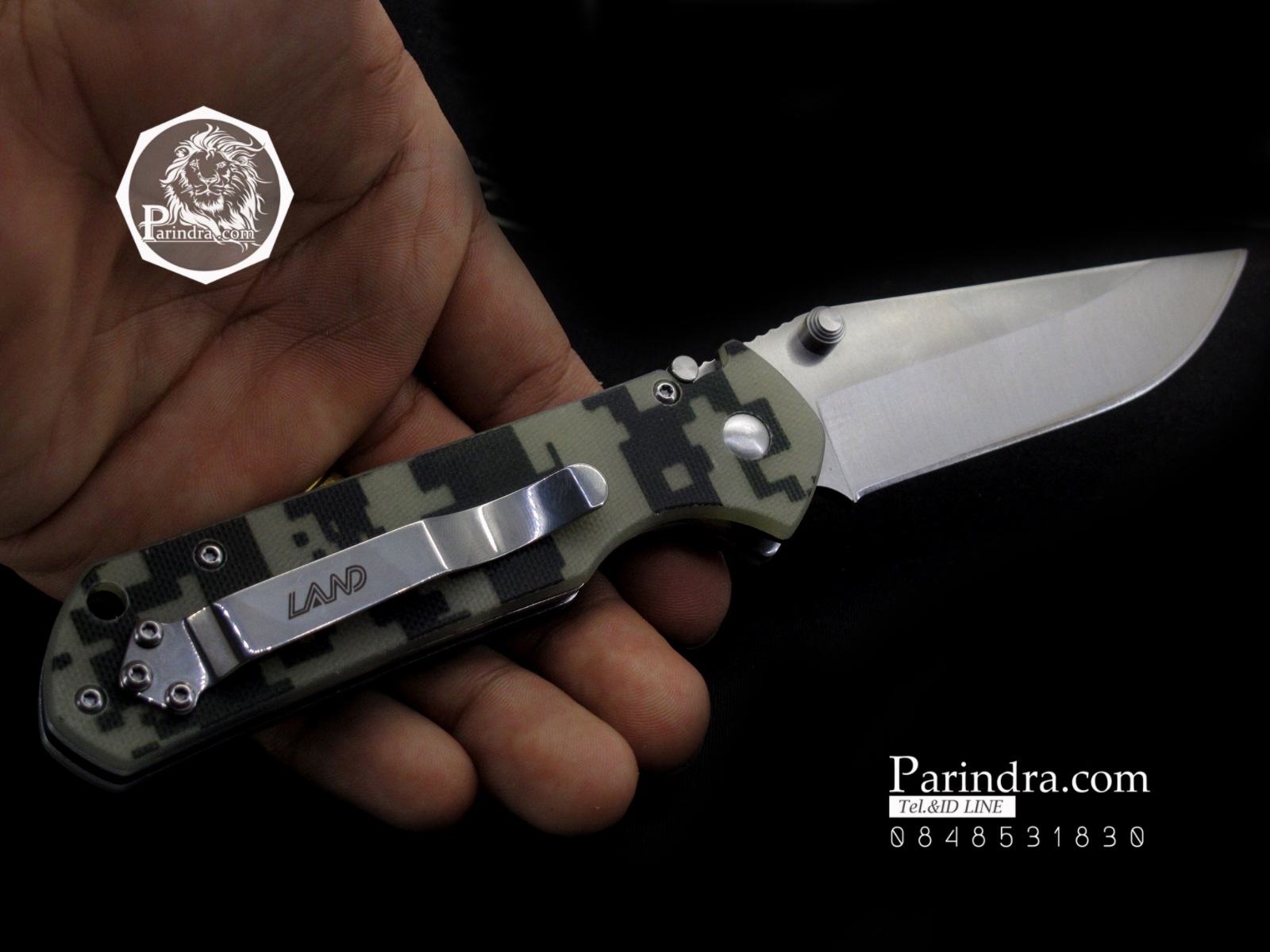 มีดพับ Land Knife GB9-910 ด้ามลายพรางทหาร (ของแท้) สวยงาม แกร่ง ทนทาน