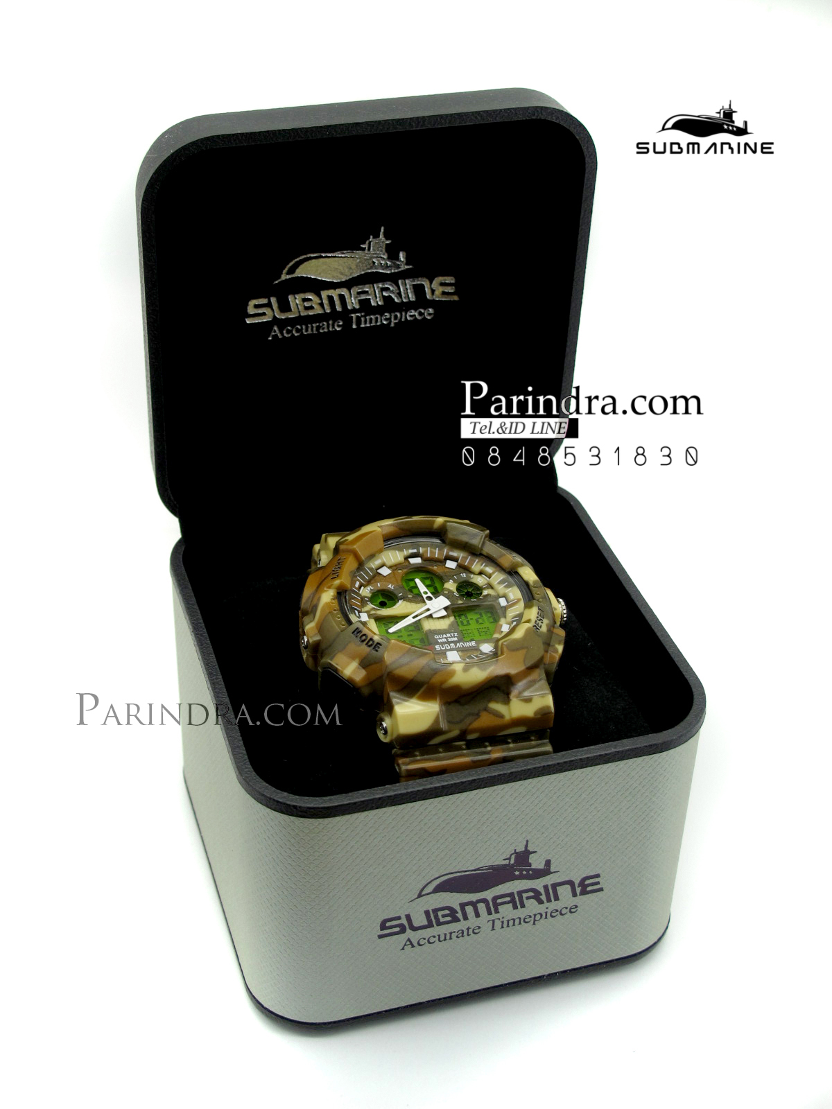 นาฬิกา US submarine รุ่น TP3176M (Military) สีลายพรางทหารสีน้ำตาล หน้าปัดพื้นเขียว