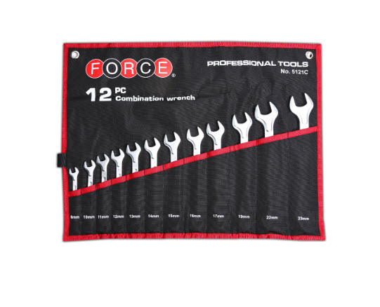 ชุดประแจแหวนข้างปากตาย (12ชิ้น) ฟอร์ซ (FORCE) [หน่วย mm.] Pn.5121C (*)