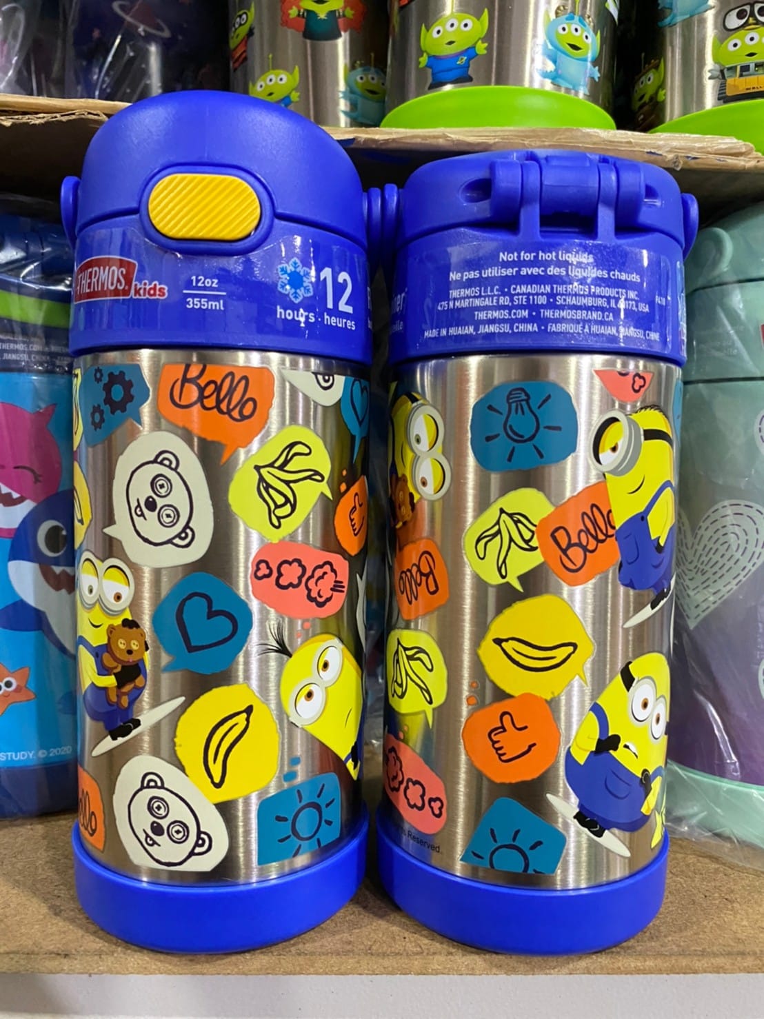 กระติกน้ำเก็บความเย็น มินเนี่ยน Thermos Vacuum Insulated Stainless Steel 12 Ounce Funtainer with Straw