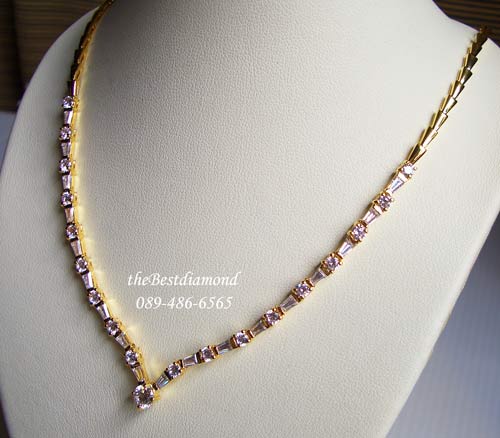 BN016+++สร้อยเพชร ปีกนก แบบเพชรผสม สร้อยแบบเก๋ไก๋ Modern Intrend สุดๆแบบทันสมัย อยู่ได้นานไม่มี out ใส่แล้วดูดี เพชรแวววาวสวยค่ะ ใส่ออกงานได้สบาย