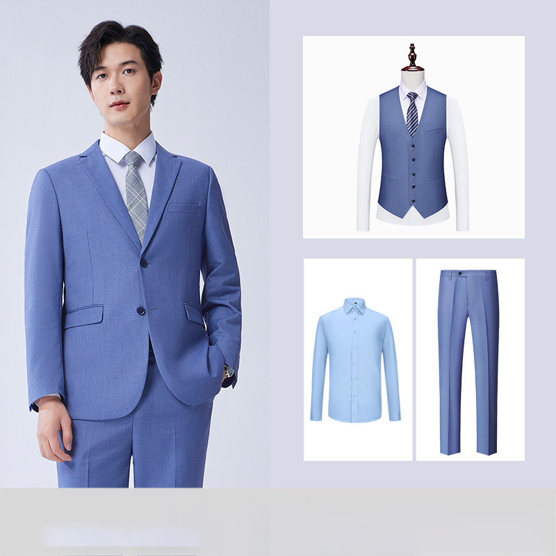 พร้อมเช่า ชุดสูทชาย สียีนส์อ่อน 2 กระดุม