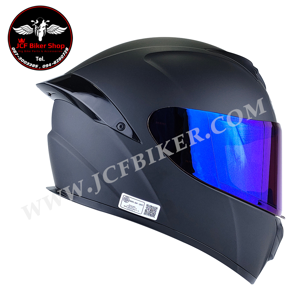หมวกกันน็อคเต็มใบ หมวกันน็อค Real Helmets Thunder ดำด้าน
