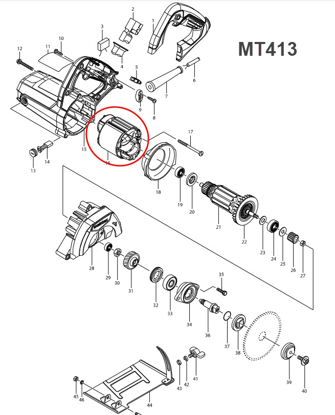 ฟิลคอยล์ เครื่องตัดคอนกรีต Maktec รุ่น MT413 (แท้) ##