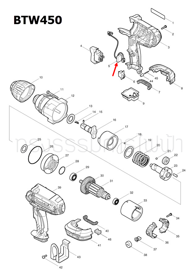 LIGHT CIRCUIT บล๊อกไร้สาย Makita มากีต้า BTW450 [#5] Pn.631738-2 (แท้) ##