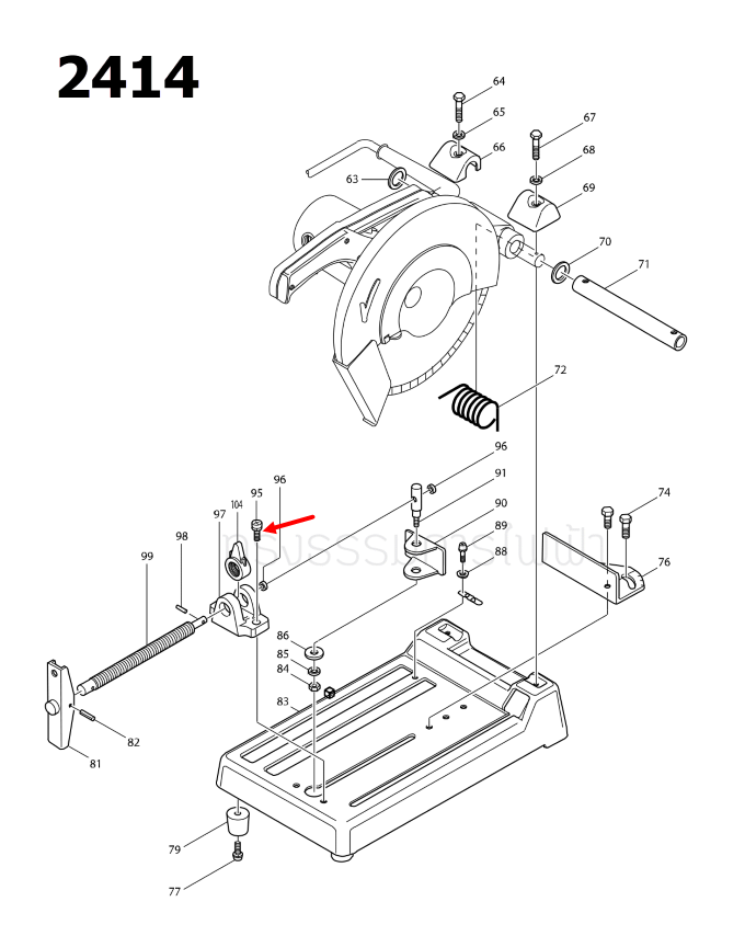 PAN HEAD SCREW M8X30 Makita มากีต้า 5402 [#71], 2414 [#95], 2414NB [#58], 2416S [#62] Pn.911451-1 (แท้) ##