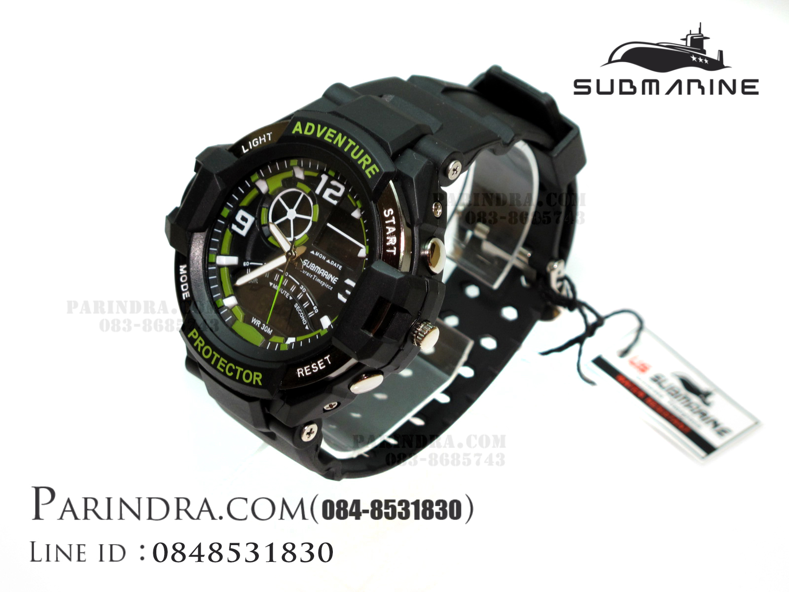 นาฬิกา US submarine Adventure Protector รุ่น TP3156M สีดำตัดเขียว(พื้นดำ)