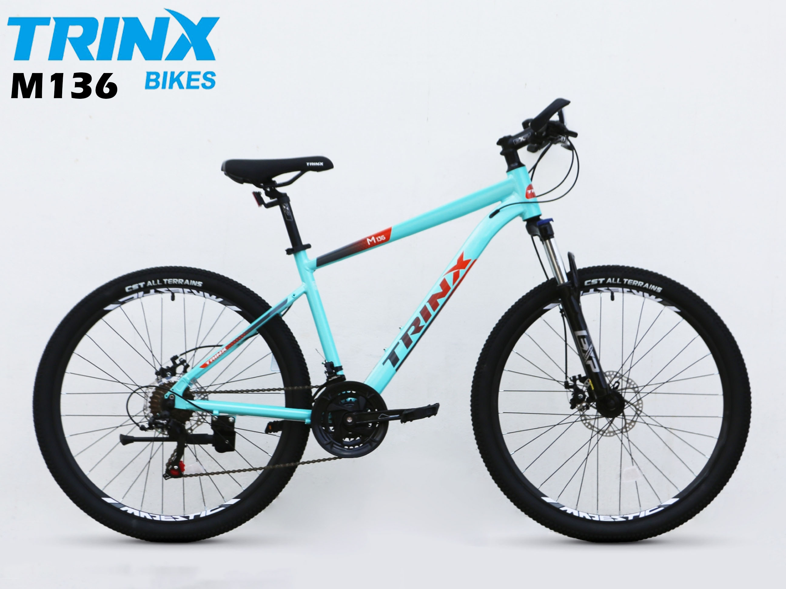 จักรยานเสือภูเขา TRINX M136 เฟรมอลู วงล้อ 26 นิ้ว เกียร์ 21 สปีด โช้คหน้า, TRINX MY2021