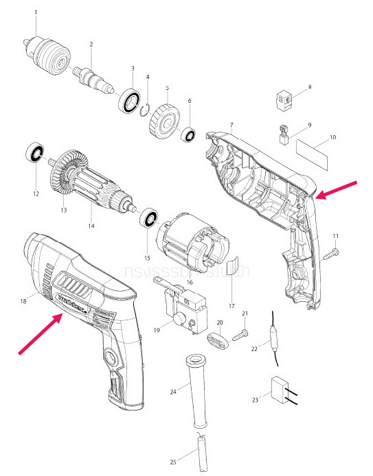 เสื้อฟิลคอยล์ สว่าน Maktec MT606, MT607 [#7,18] Pn.187084-6 (แท้) ##