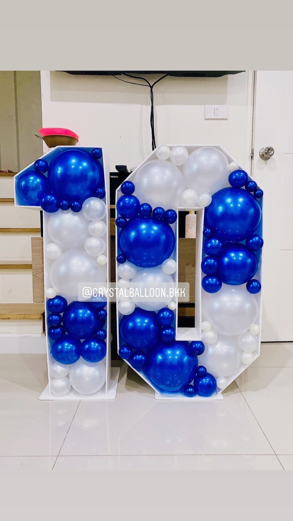 Number Balloon Mosaic สูง 90 ซม. Grand Opening พร้อมตกแต่ง สามารถเปลี่ยนสีลูกโป่ง/เปลี่ยนตัวอักษร-เปลี่ยนตัวเลขได้
