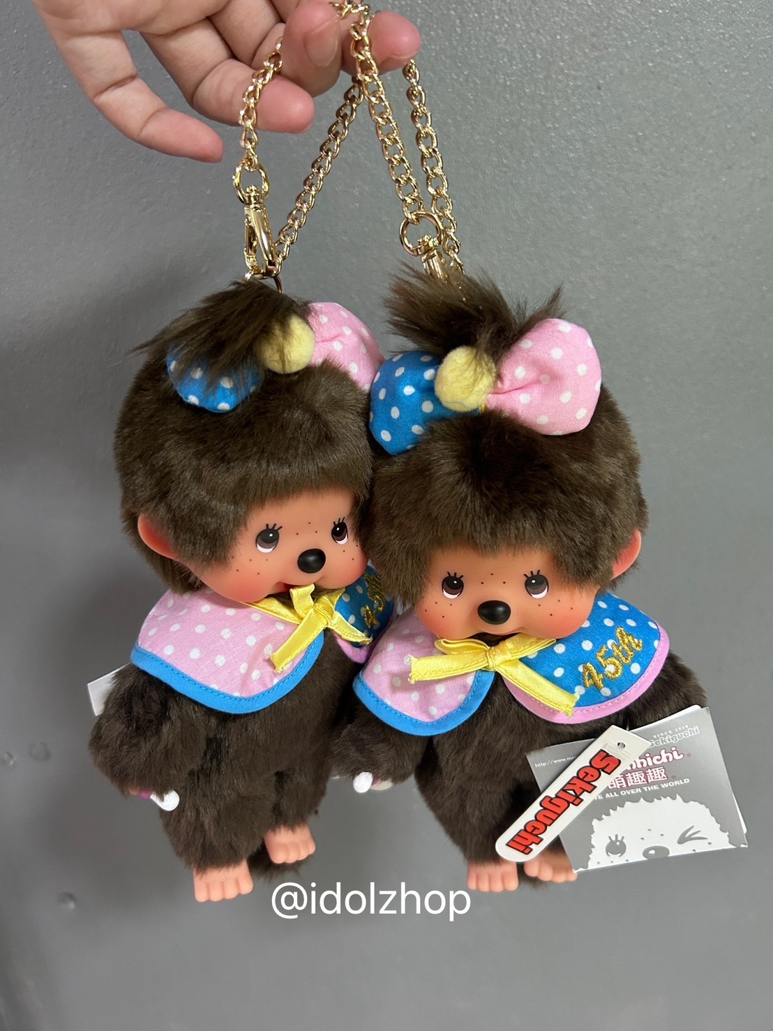 PRE. พวงกุญแจม่อนชิชิ monchhichi มอนชิชิ ครบรอบ 45 ปี ( 18 CM.) ของแท้ 100% รอ 15-30 วัน