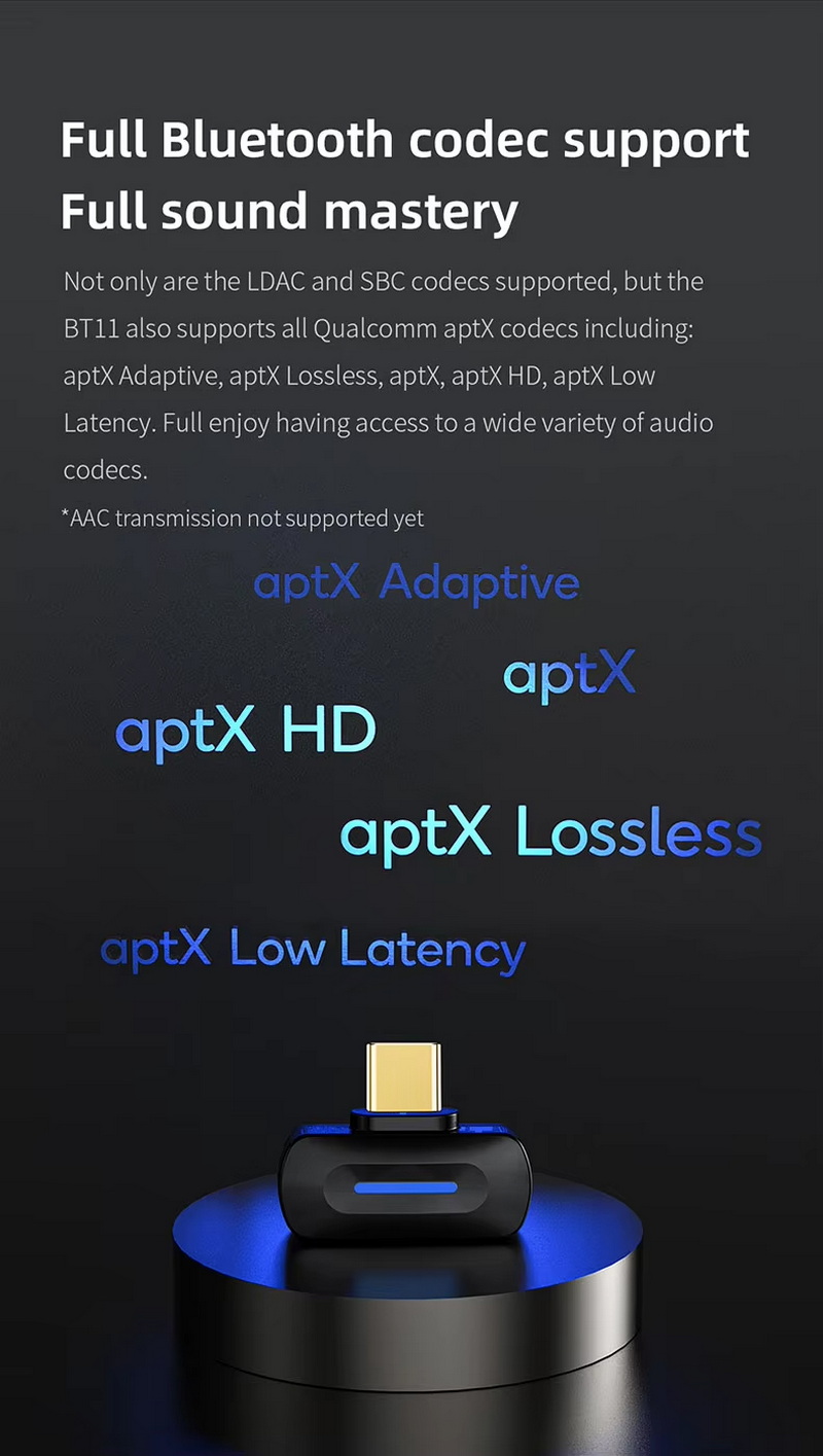 FiiO BT11 เครื่องส่งสัญญาณ Bluetooth 5.4 ความเร็วสูง ชิปเรือธง Qualcomm QCC5181 รองรับ LDAC ประกันศูนย์ไทย