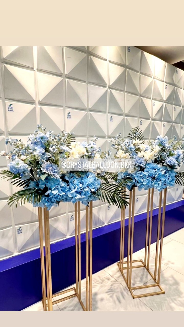 Artificial Flower Stand เปิดงาน 2 ชิ้น (แบบเช่า) โทนฟ้า พร้อมตกแต่ง สามารถเปลี่ยนสีได้