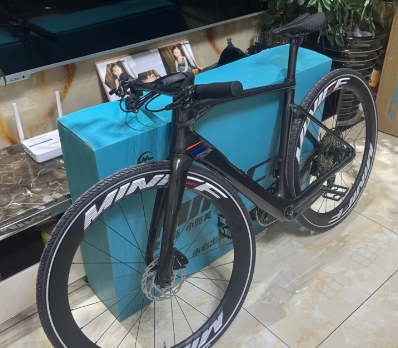 Monas Minice R1 PB Carbon Road Bike Frame – Flat-Bar Aero Frame, 1180g Lightweight, Disc Brake & 2×12 Compatible