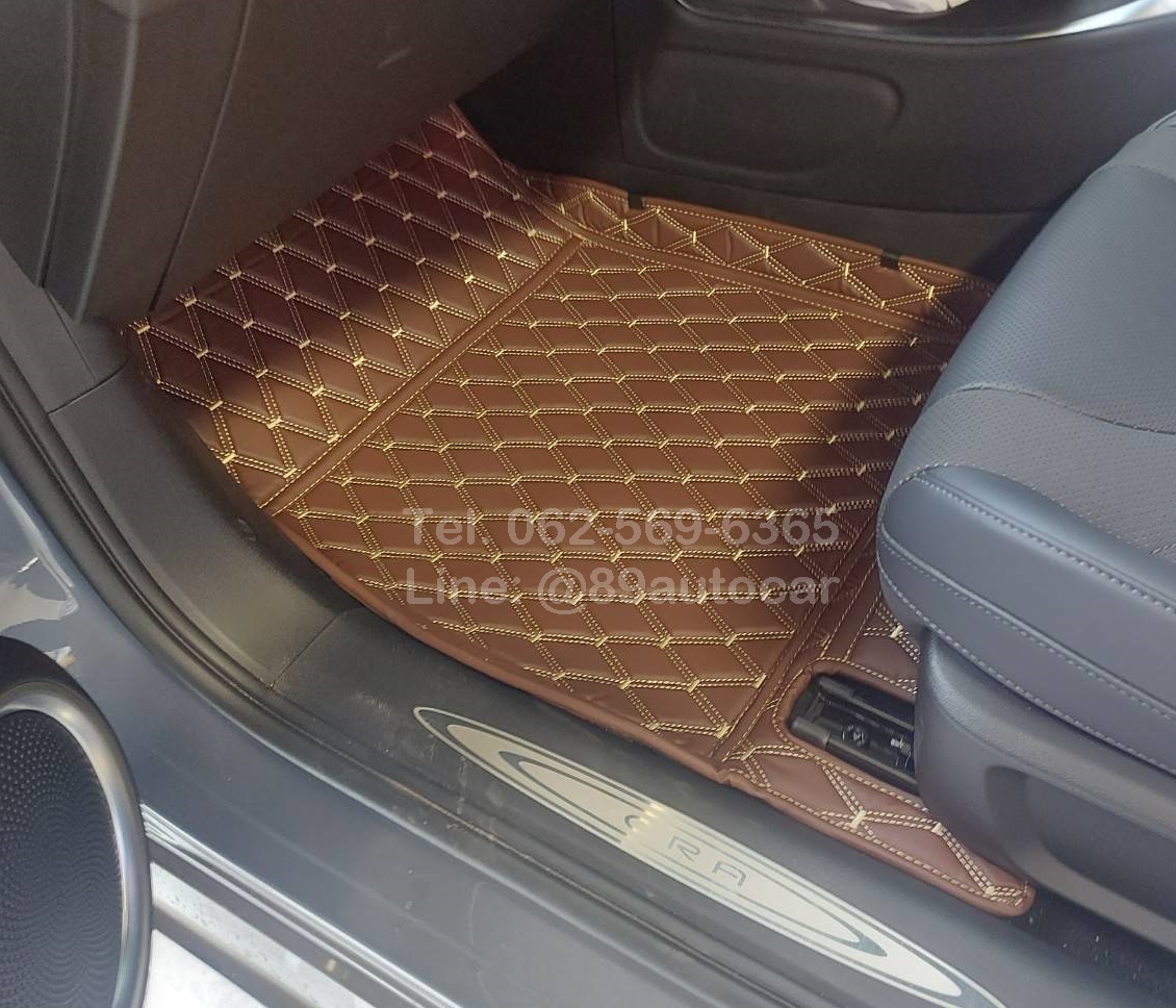 พรมรถ Ora 07 ปูพรมVVIP กาแฟด้ายทอง เต็มคัน 8 ชิ้น