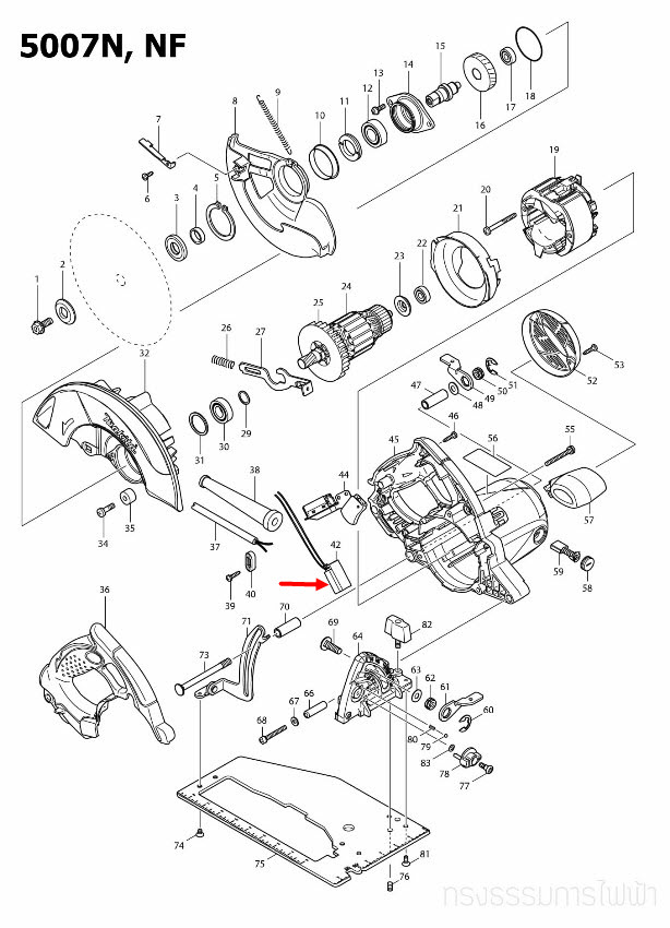 LIGHT CIRCUIT เลื่อยวงเดือน มากีต้า-Makita 5007N, 5007NF [#42] Pn.631709-9 (แท้) ##