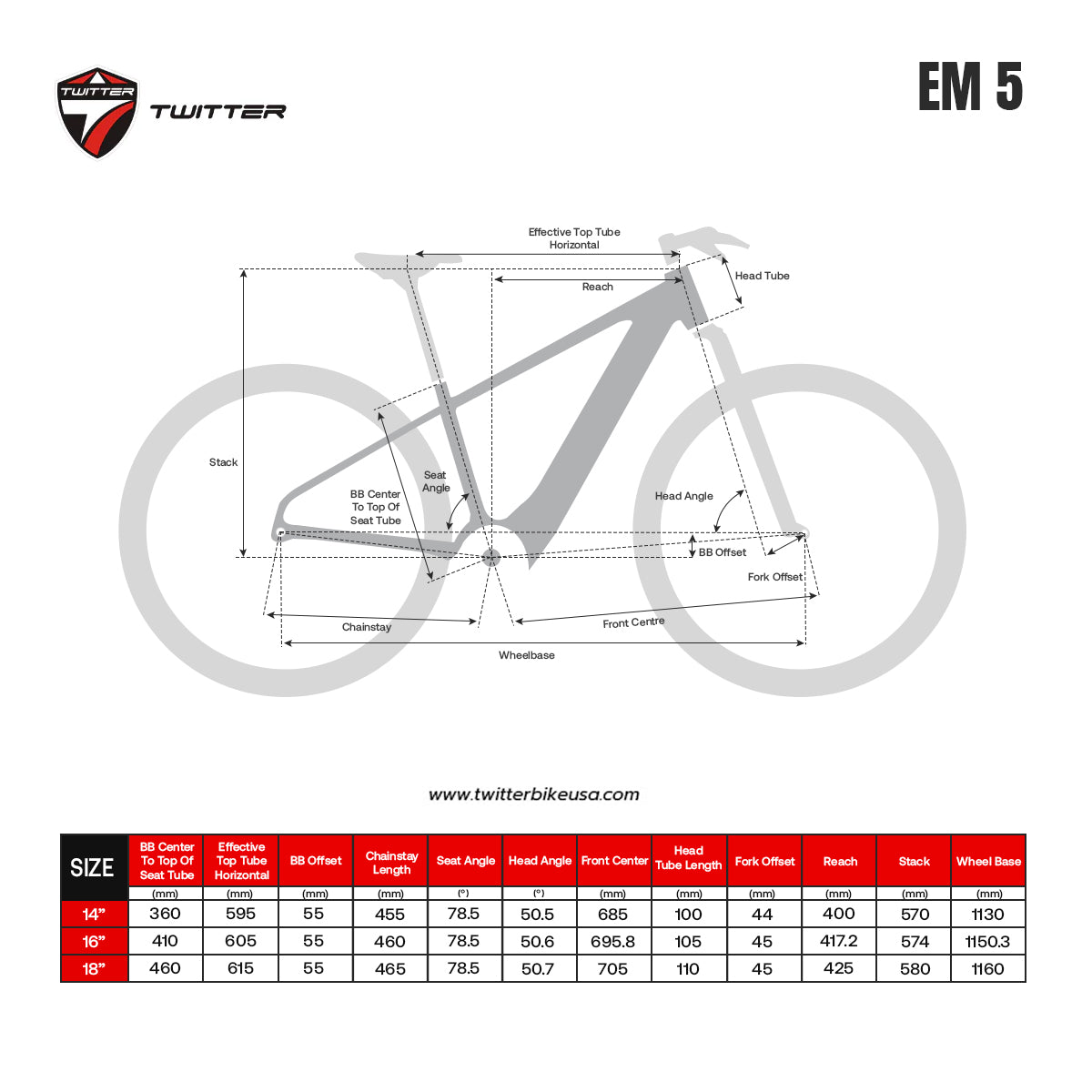 จักรยานไฟฟ้า CYCTRAC รุ่น EM5-2rd | เฟรมอลู มอเตอร์กลาง 250W-500W | แบตเตอรี่ | เลือกขนาดได้ตามส่วนสูง | V.1