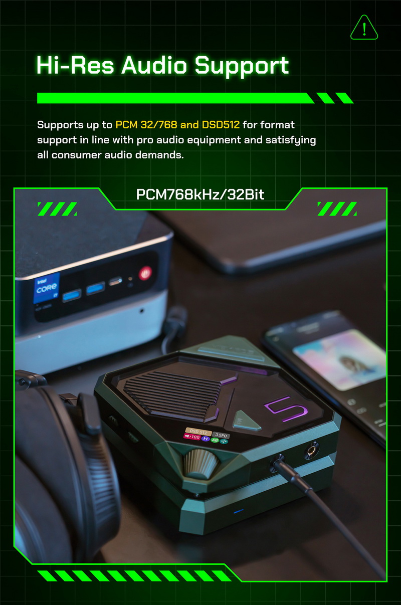 Hiby FD5 DAC/AMP ตั้งโต๊ะ Class A/AB ชิป AKM4493 x4 ในธีมไซเบอร์พังค์ รองรับ MQA ประกันศูนย์ไทย