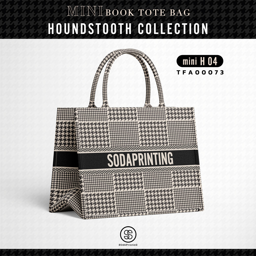 Mini Book tote bag HOUNDSTOOTH COLLECTION รหัส TFA00073 #ใส่ชื่อได้ #SOdAbag