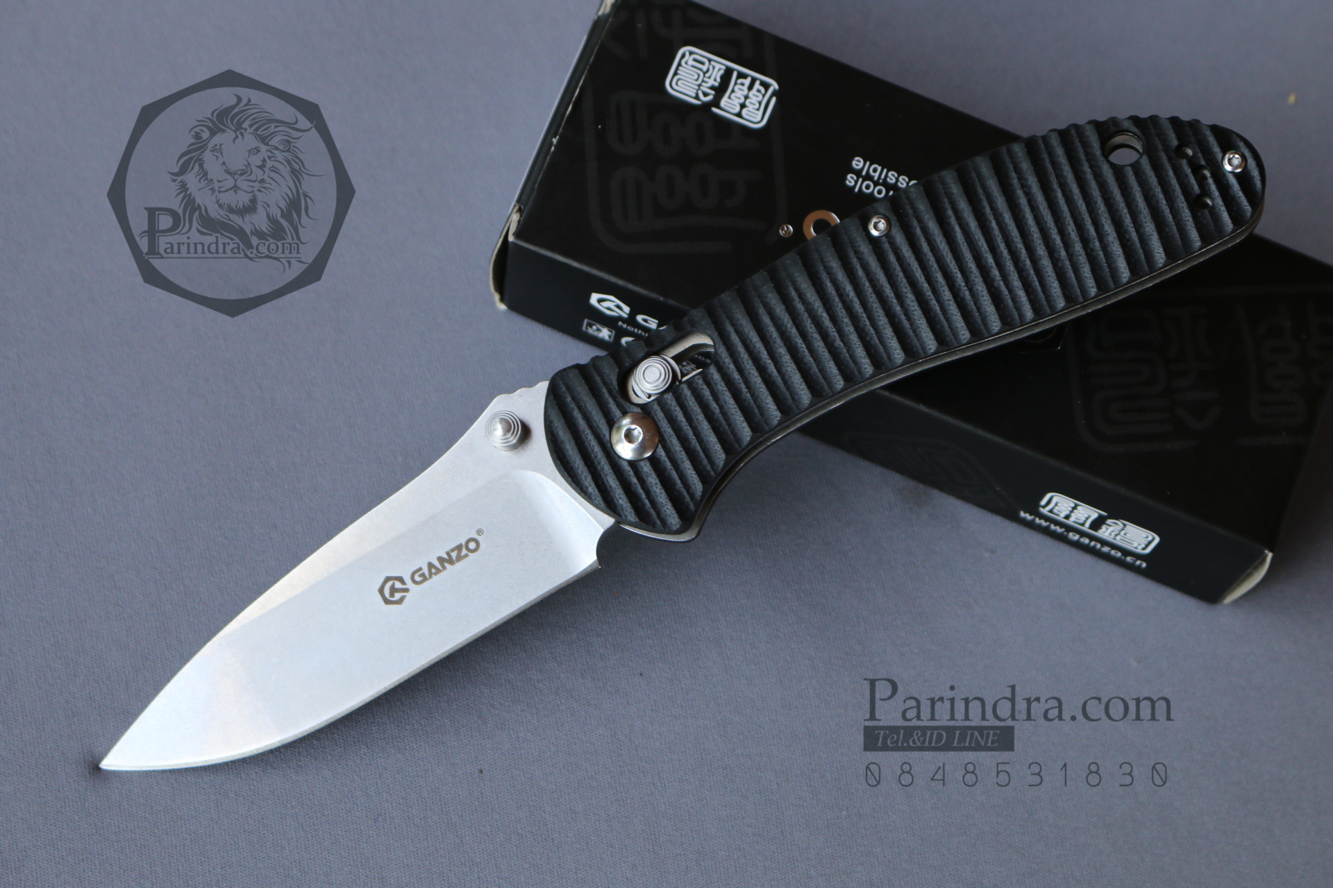 มีดพับ Ganzo กานโซ่ รุ่น G7392P-BK สีดำสนิท ของแท้ 100%