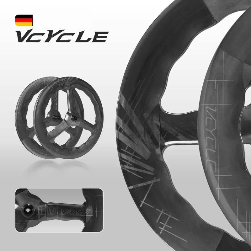 ล้อคาร์บอน VCYCLE VIKING 3 แฉก ขอบคลื่น 85/80 มม. – น้ำหนัก 1775g | รองรับ Tubeless