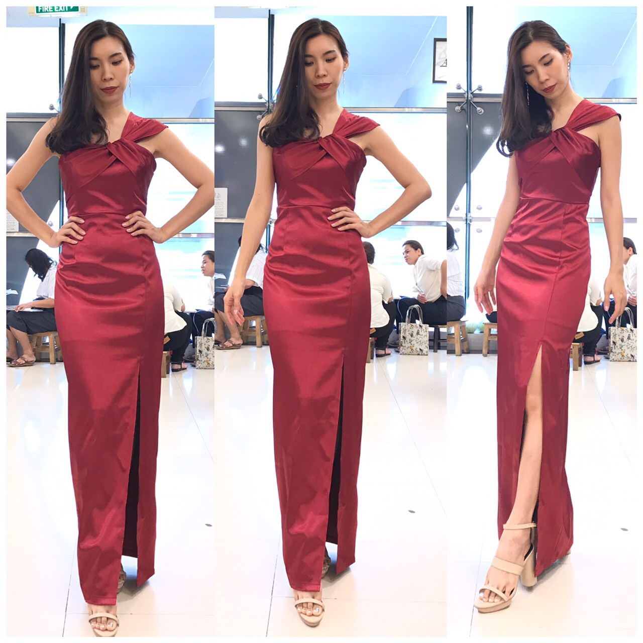 ชุดเพื่อนเจ้าสาว ชุดราตรียาว Sharon - One-shoulder top & Sheath skirt