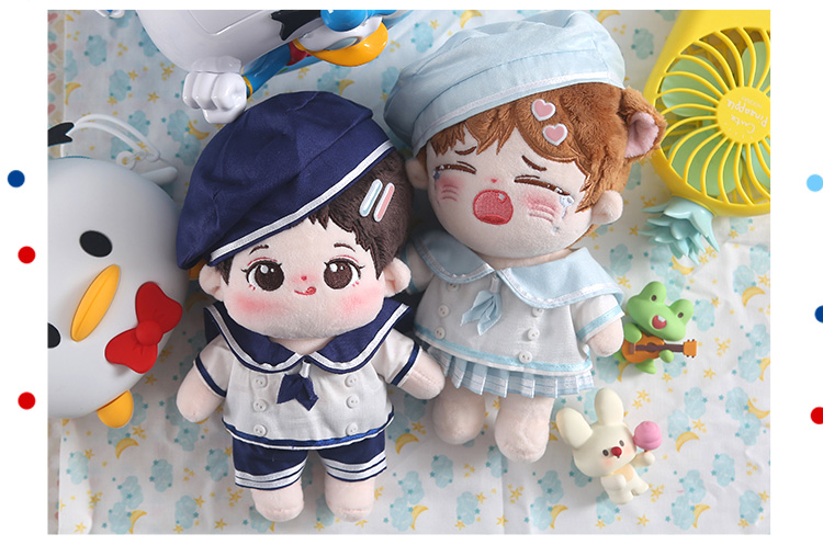 ชุดตุ๊กตา (15,20 cm.) ชุดกะลาสี พาสเทล (3 ชิ้น)