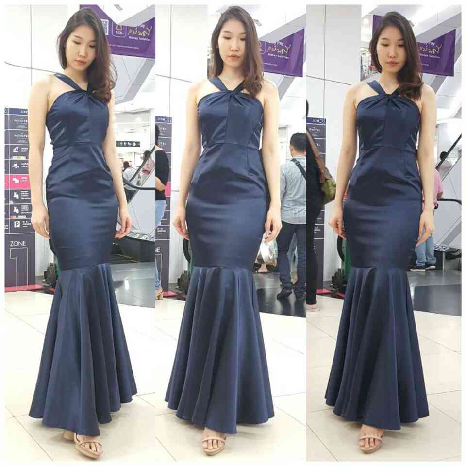 ชุดเพื่อนเจ้าสาว สีน้ำเงิน รวมแบบ ตัวอย่าง สั่งสีและแบบอื่นๆได้ เช่า 500