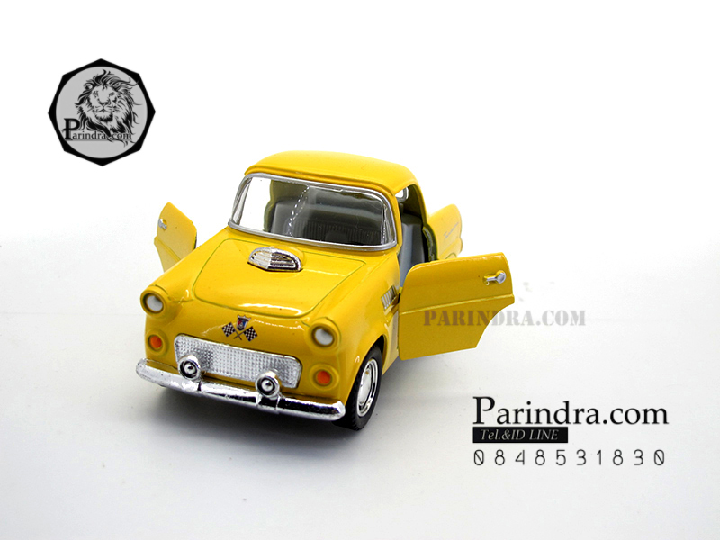 โมเดลเหล็กรถ Ford Thunder bird ปี 1955 แบบย่อขนาด Short body สีเหลือง