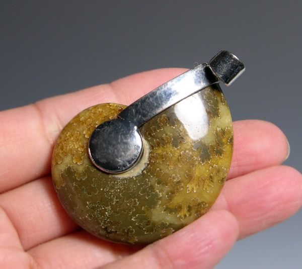 จี้สร้อยคอฟอสซิลหอยแอมโมไนท์ สำหรับห้อยคอ หรือพวงกุญแจ ACC1