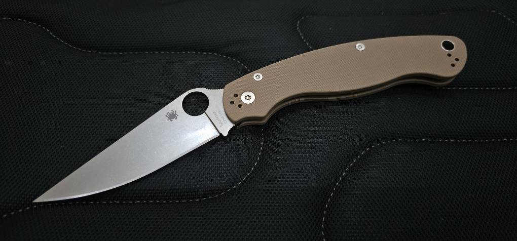 Spyderco Military 2 Sprint Run Knife Brown G-10 (4" Satin CPM15V)เล่มสุดท้าย