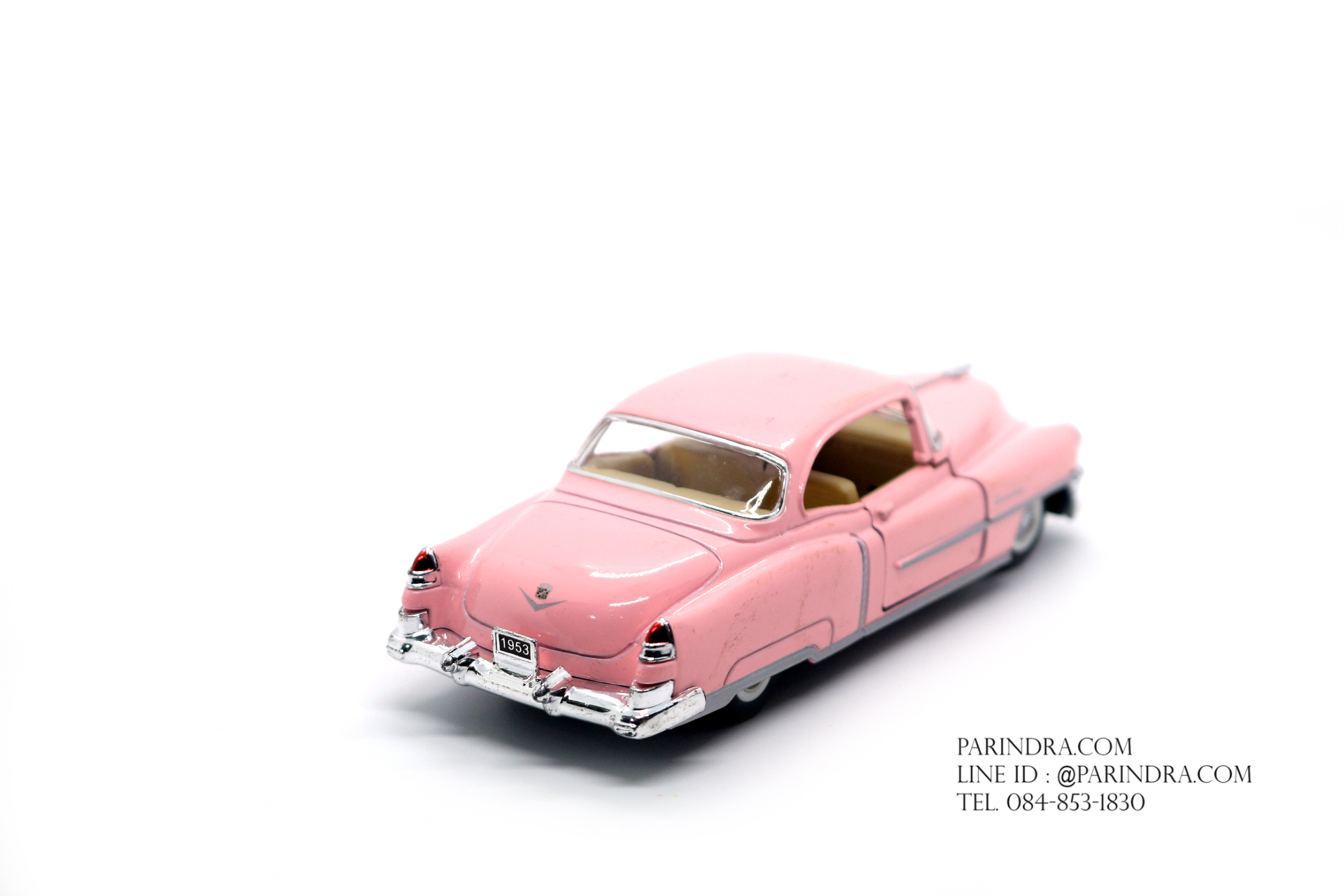 โมเดลรถเหล็ก รถจำลอง CHEVROLET CORVETTE 1957 สีชมพู