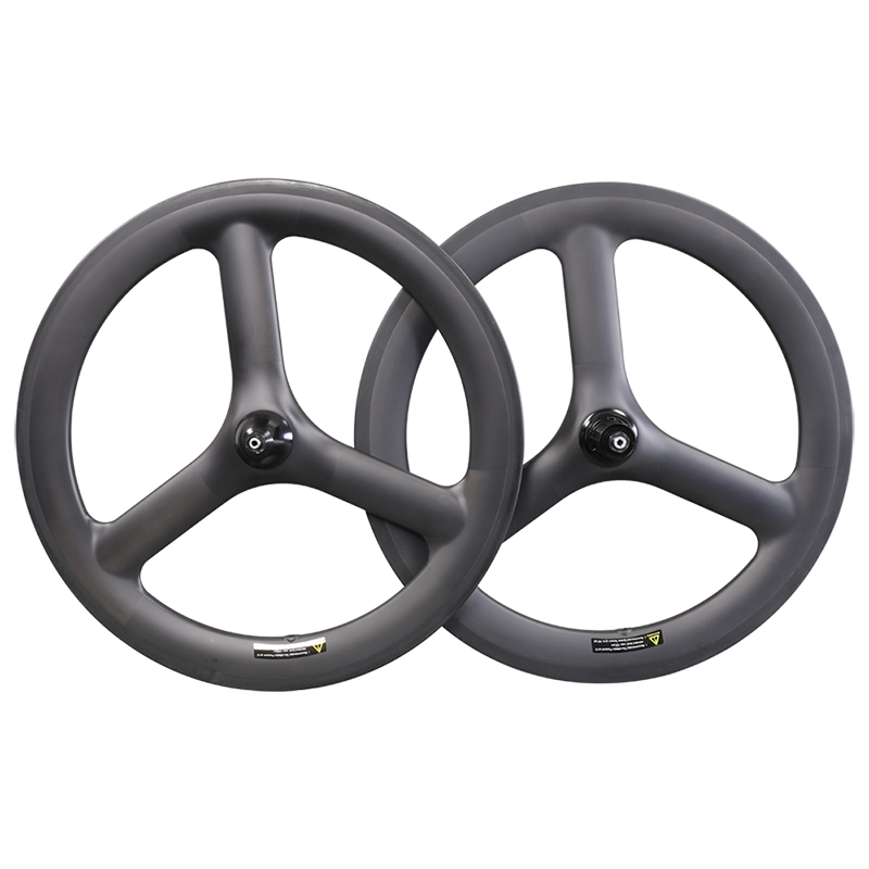 ล้อแม็กสามก้าน ล้อคาร์บอน ICAN tri-spoke Rims Brake Clincher 48 depth 25 width Carbon Folding Bike wheelset BMX Racing Rim/Wheels Bikes 3 spoke รองรับ 11 สปีด