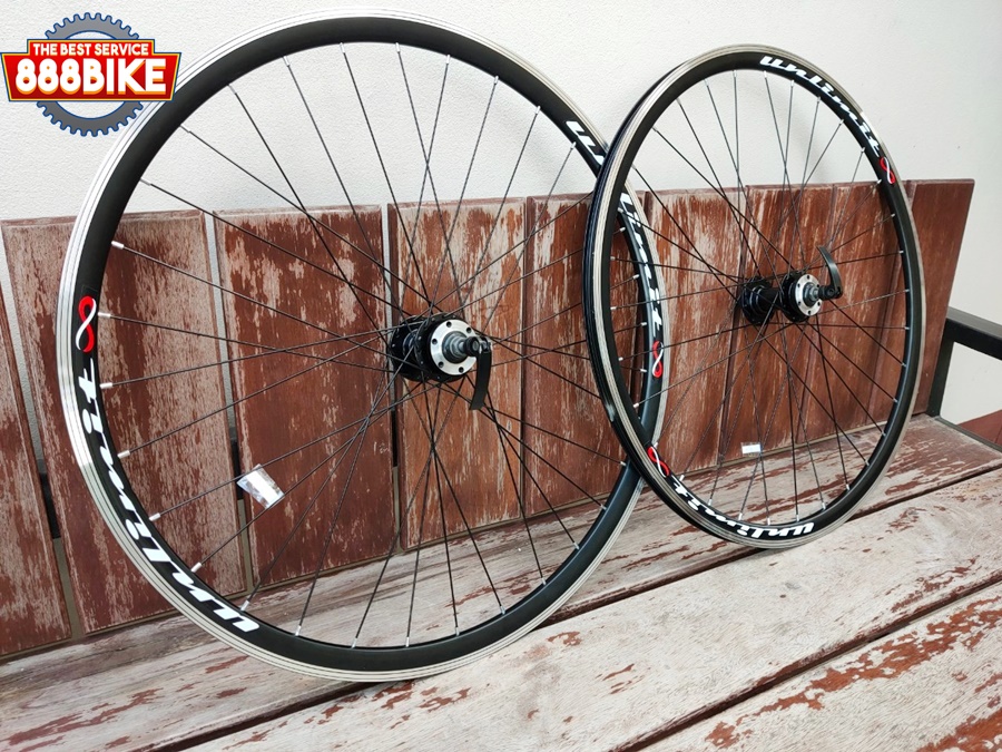 ชุดล้อเสือหมอบดิสเบรค ขอบ 2ชั้น UNLIMIT 700C ซี่ลวดกลม โม่ดำดุมดิส ขอบ 30mm อลู Road bike Wheels มีสีดำ