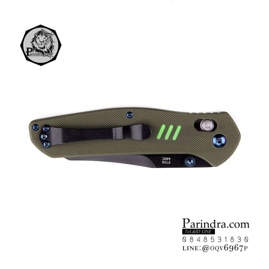 มีดพับ Ganzo รุ่น KNIFE FIREBIRD F7563 GR ด้ามสีเขียวใบมีดดำ ของแท้ 100%