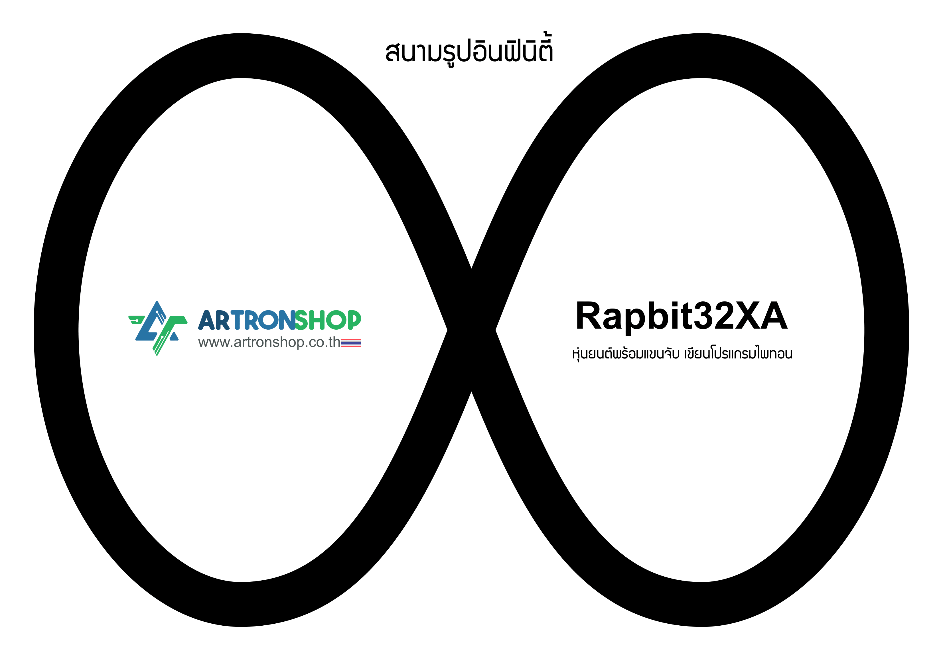 Rapbit32XA หุ่นยนต์พร้อมแขนจับ เขียนโปรแกรมไพทอน