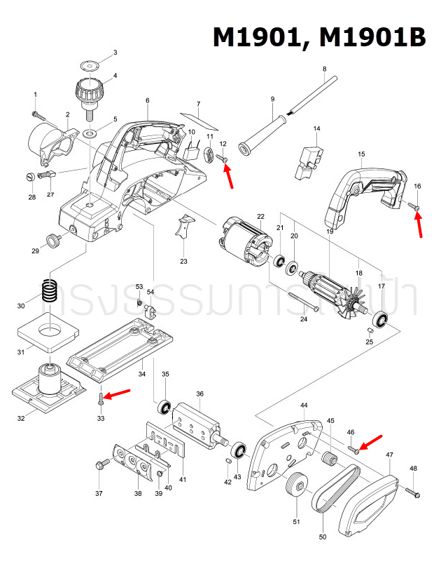 TAPPING SCREW 4X18 Makita, Maktec MT190, MT560, DDF486, M1100, M1100KX1B, M1901, GA5010, GA5020, M6001, M6001B Pn.266326-2 (แท้)+