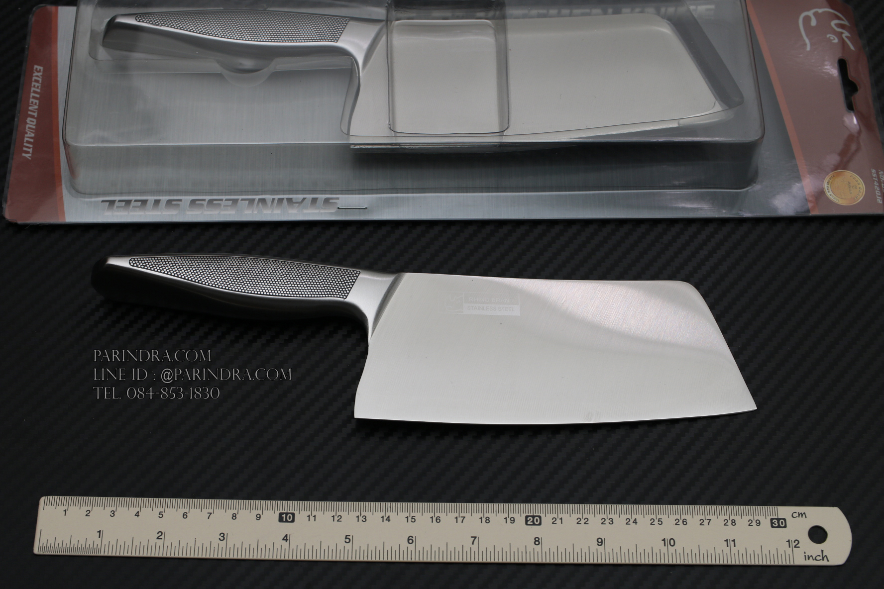 มีดอีโต้ทำครัว Rhino Brand Knife No.6532 ด้ามแสตนเลส ขนาดใบ 6.5 นิ้ว คมสุดๆ (ของแท้)