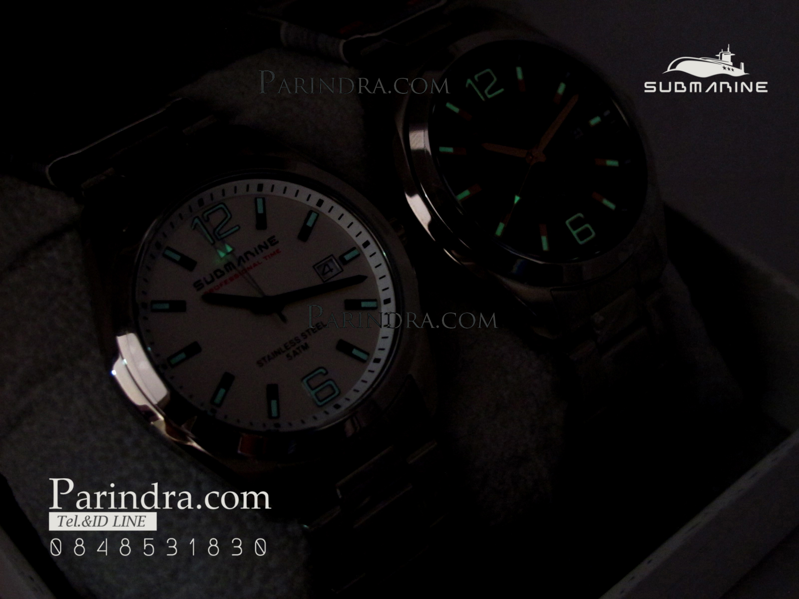 นาฬิกา US submarine รุ่น SUB039 แสตนเลสหน้าปัดสีดำ ของแท้100%