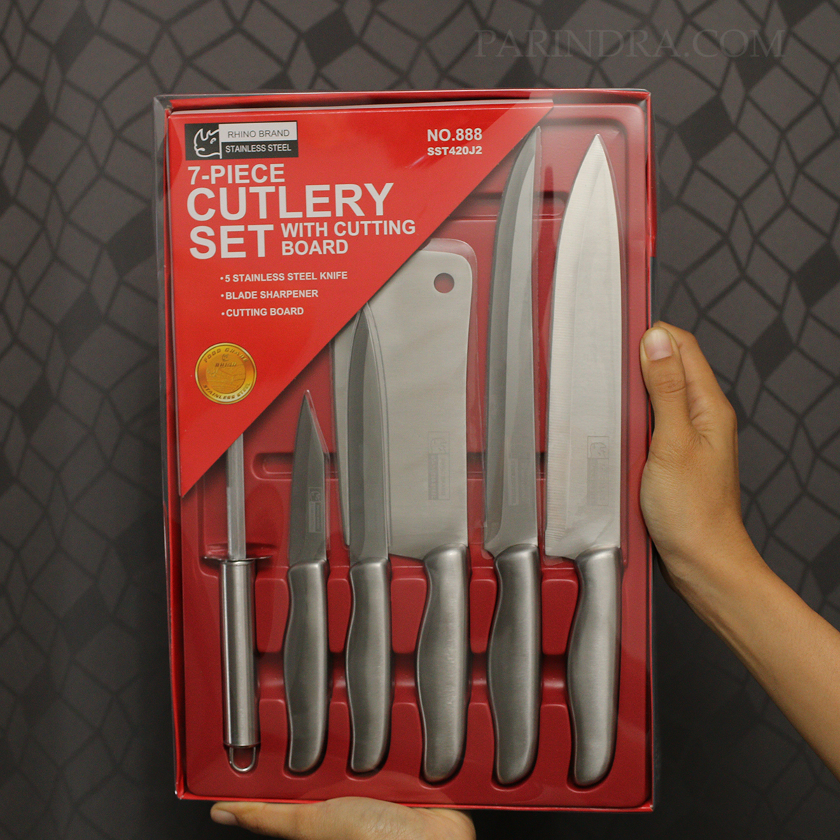 ชุดมีดทำครัวแสตนเลส RHINO BRAND No.888 7-PIECE CUTLERY SET (ของแท้)