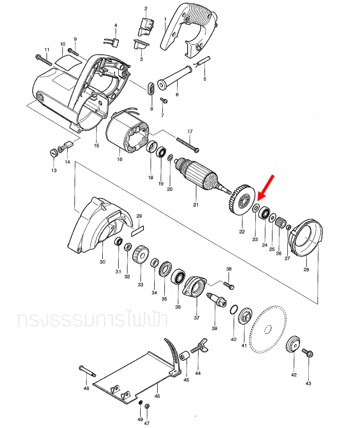 แหวนรอง เครื่องตัด มาคเทค-Maktec MT410 [#23], MT910 [#17] Pn.267237-4 (แท้) ##(**)