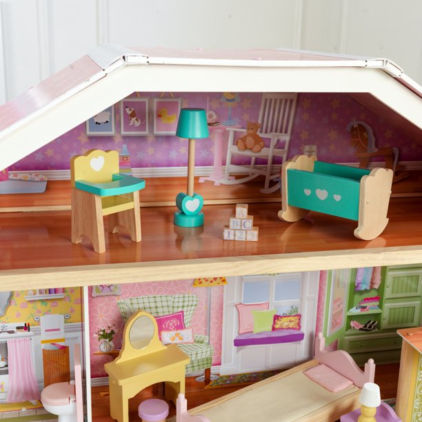 บ้านตุ๊กตา KidKraft Grand View Mansion Dollhouse with EZ Kraft Assembly™ Elevator and 34 Accessories